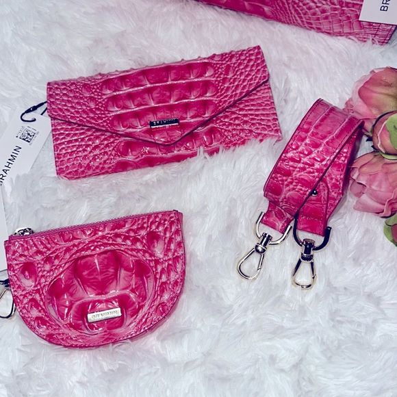 Brahmin Caroline handbag and Veronica wallet in Pink Cosmo - Picture 3 of 12